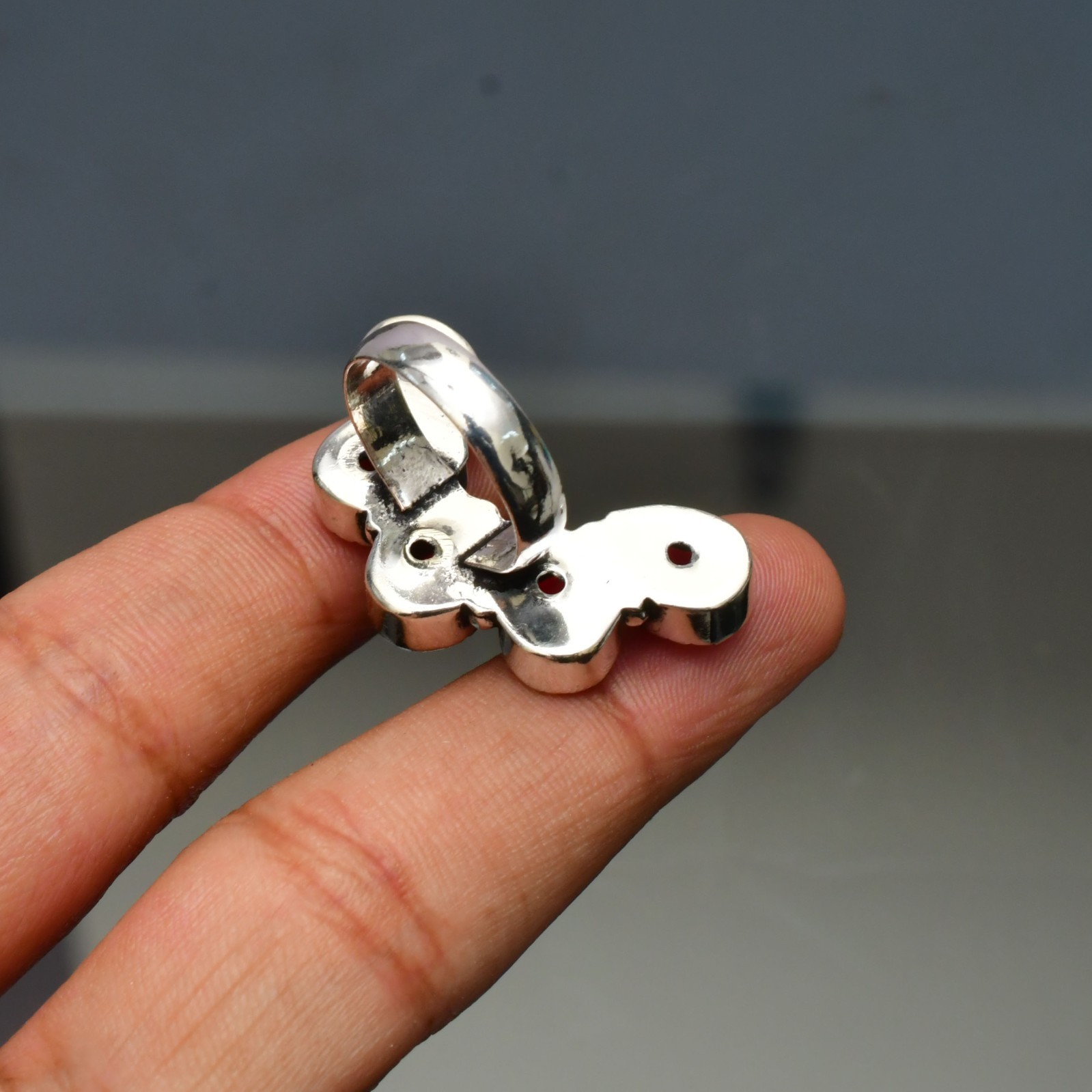 Garnet (Lab-Created)Gemstone 925 sterling silver Handmade Ring- All Size