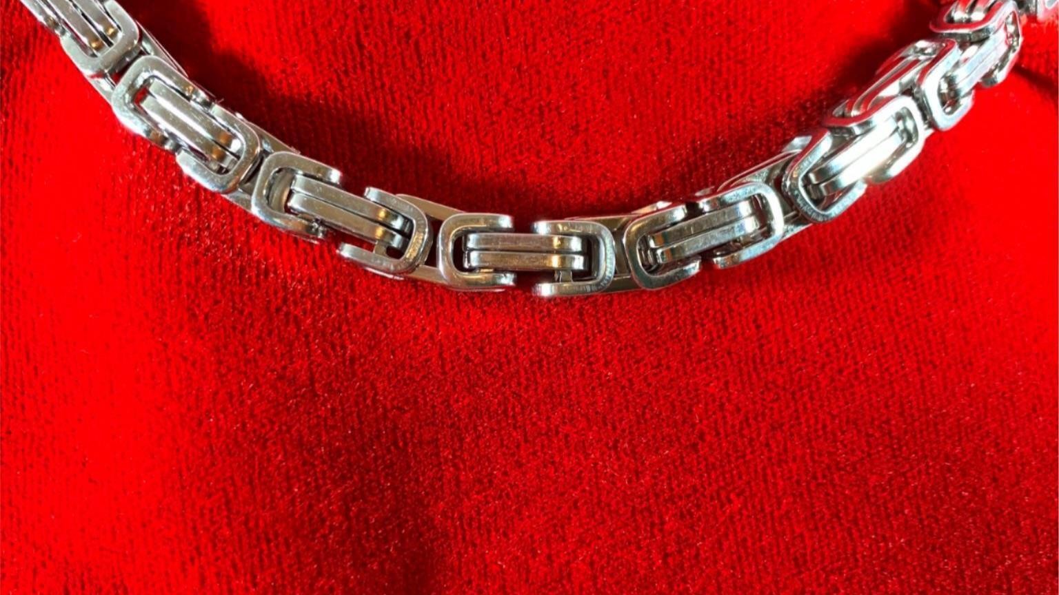 8″ STAINLESS STEEL SILVER 8MM BYZANTINE TURKISH BRACELET WITH SPECIAL CLASP