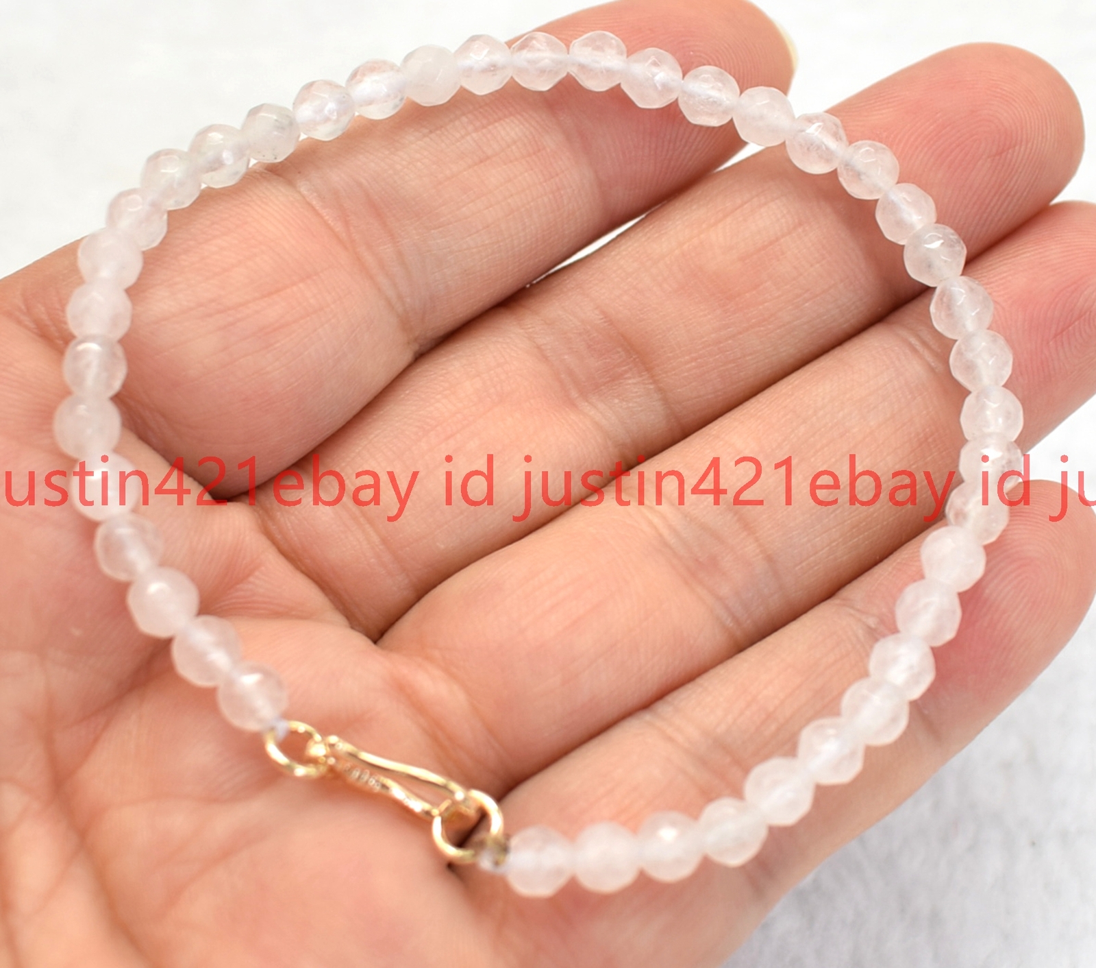 Faceted 4mm Multicolor Round Gemstone Beads Bracelet 7.5″