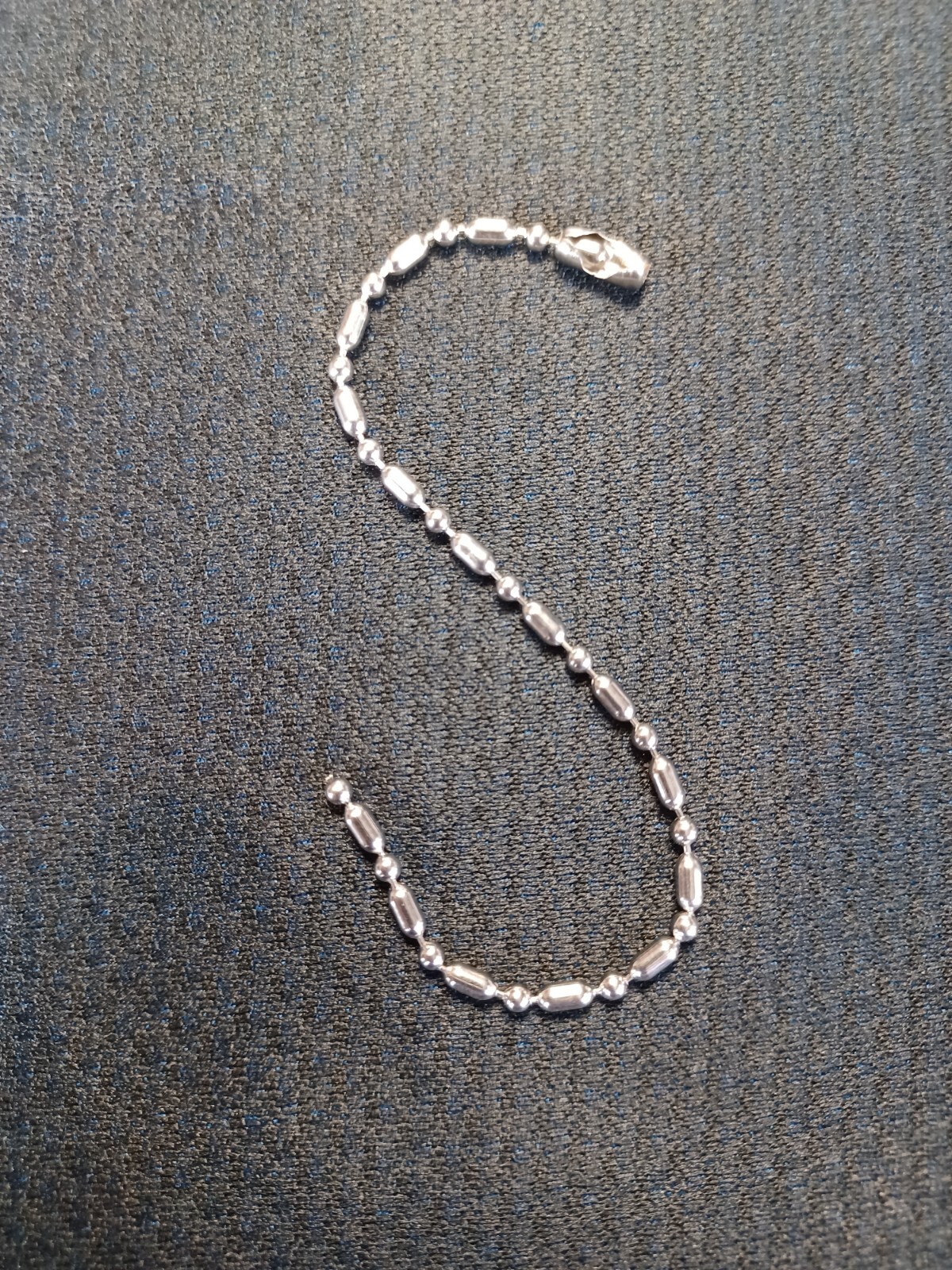 Silver Stainless Steel Bar & Ball Bead Stylish Short Dog Tag Chain Key Chain