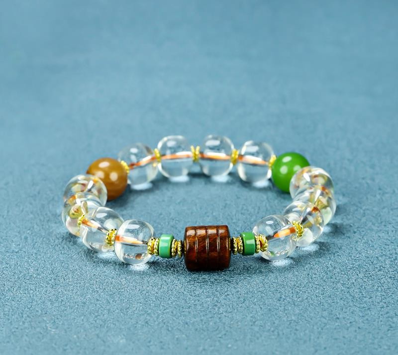 Girl Grandma Mothers Lady Women White Crystal Beads Bracelet Jewelry Box DD143