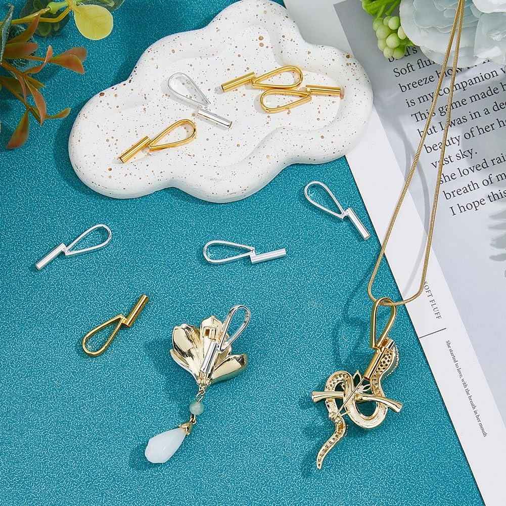 10Pcs 2 Colors Vertical Pin to Pendant Brooch Pendant Converters Alloy Brooch…