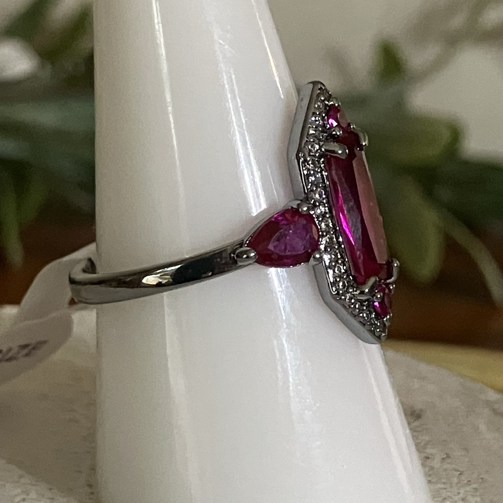 Bomb Party “The Calliope Ring” Lab Ruby Hematite Plating July 2026 RG43302 Sz 9