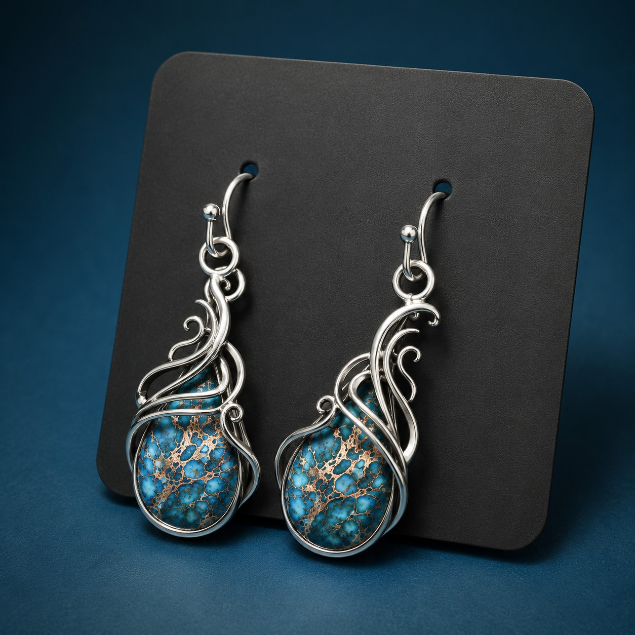 Stone resin bohemian drop dangle earring
