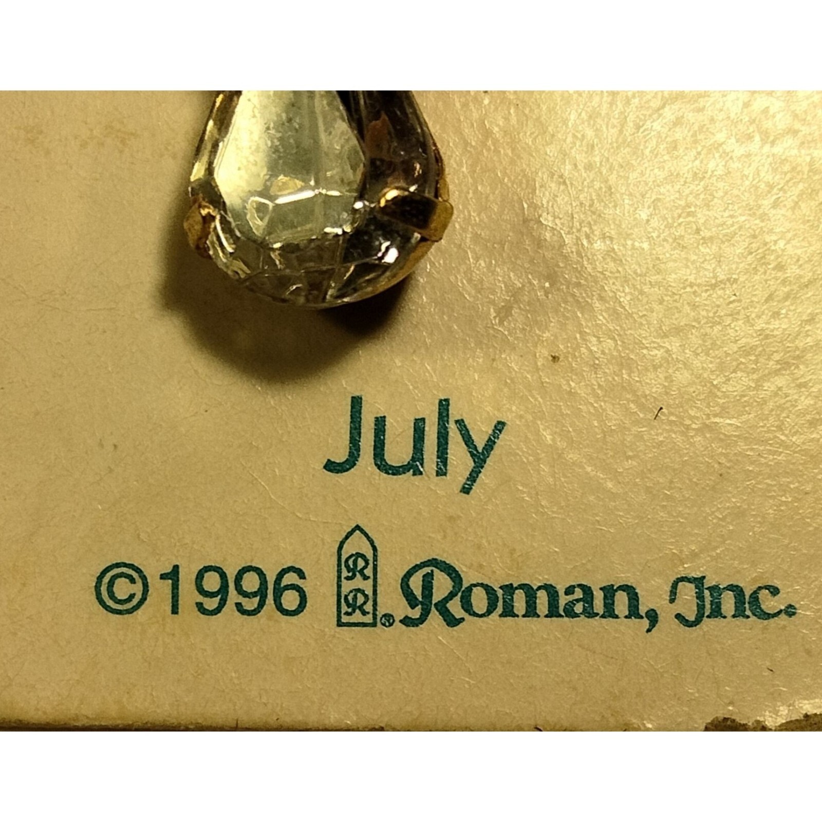 Roman inc July Birthstone Angel Charm Ruby Red Austrian Crystal Pendant 1996 NOS