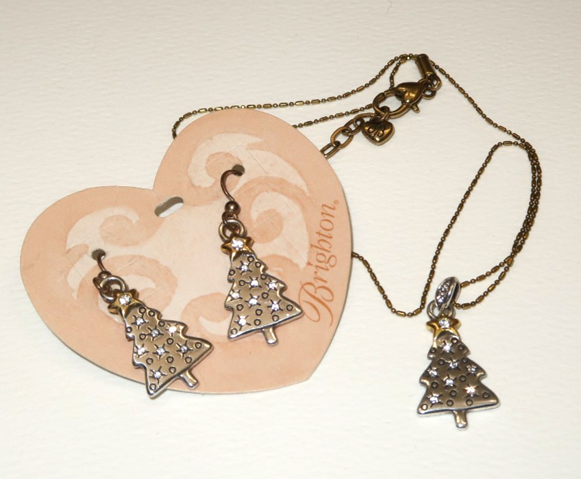 Brighton “Happy Holidays” Christmas Tree Necklace and Earrings