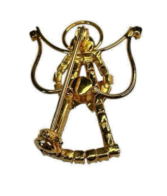 Handmade Saint Wencelas Bohemian Glass Crystal Angel Brooch Pin Roman Inc Czech