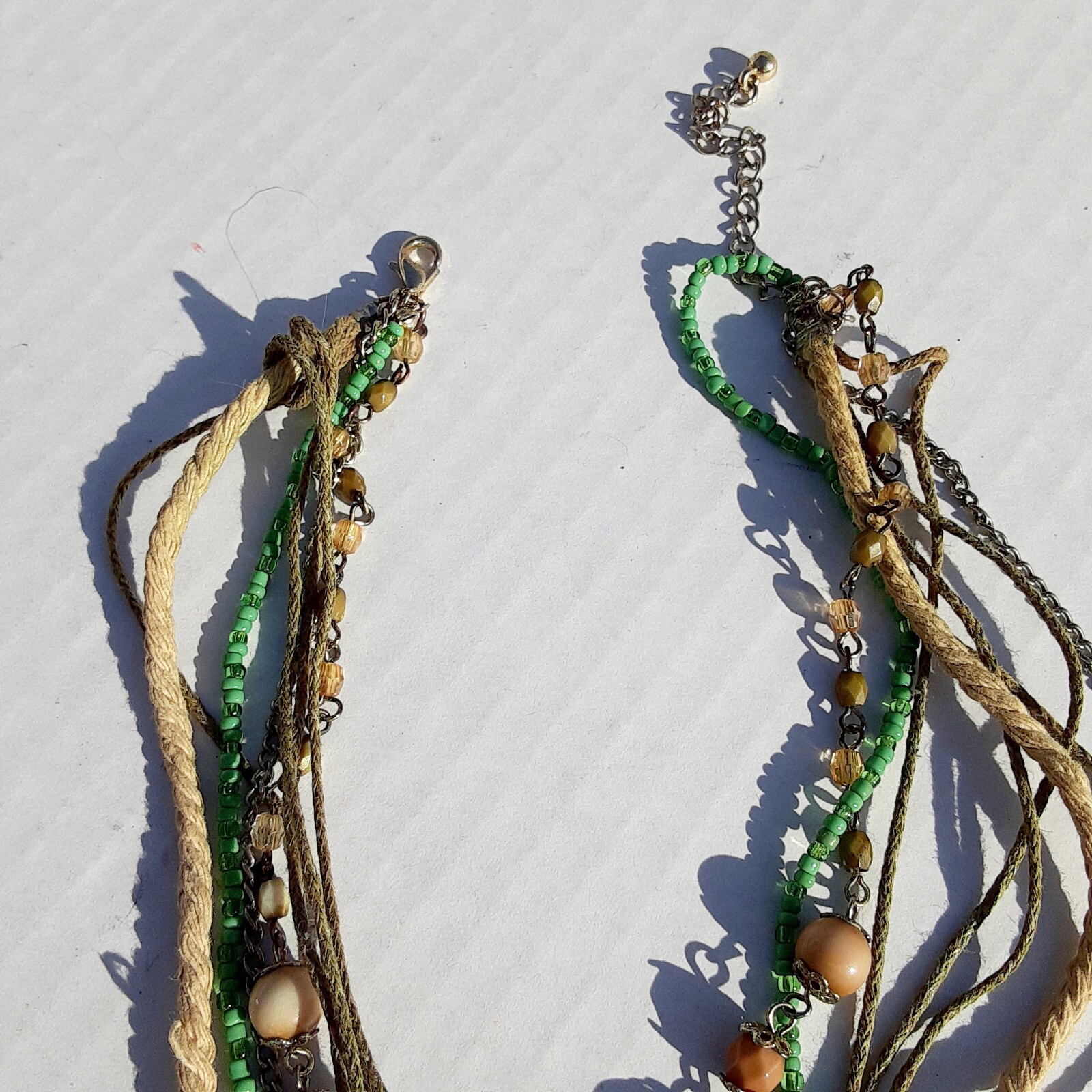Boho Jewelry Necklace Wire Wrapped Pendant Layered Wood Unique Rare