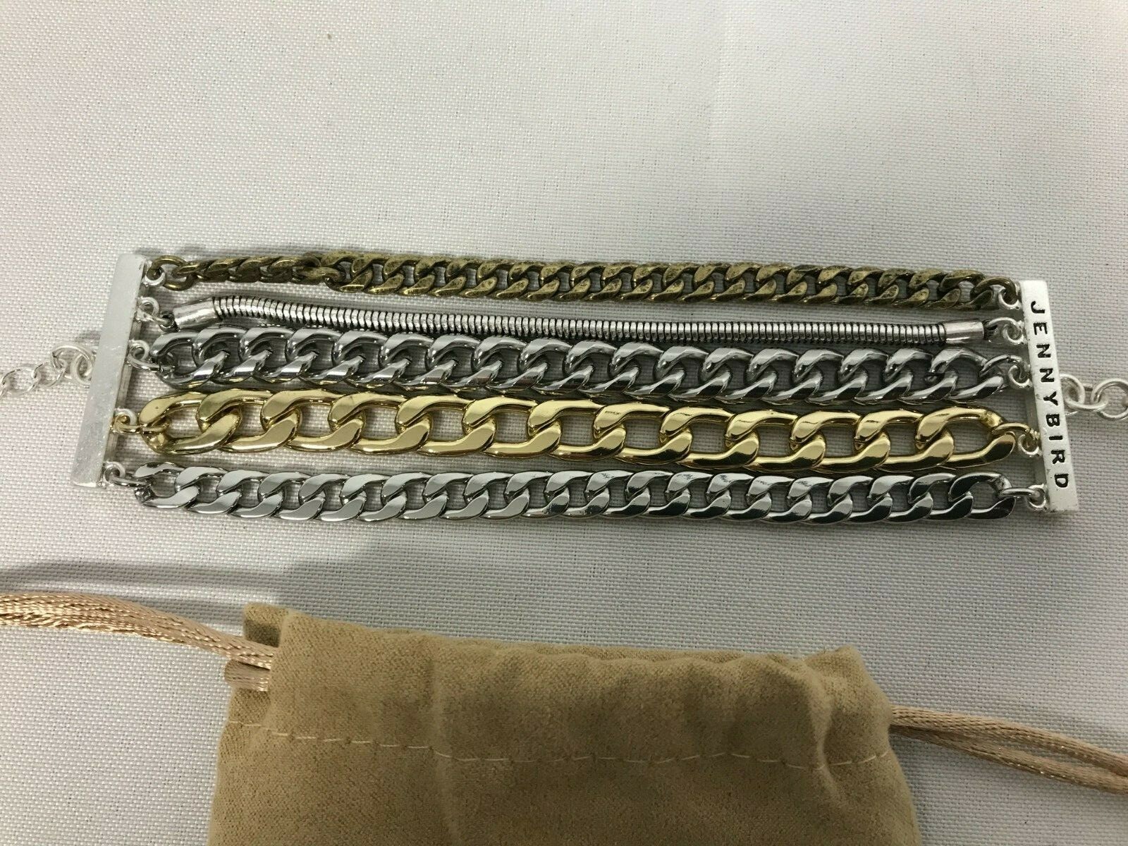 SIGNED JENNY BIRD TWO TONE MULTI CHAIN AUSTIN BRACELET