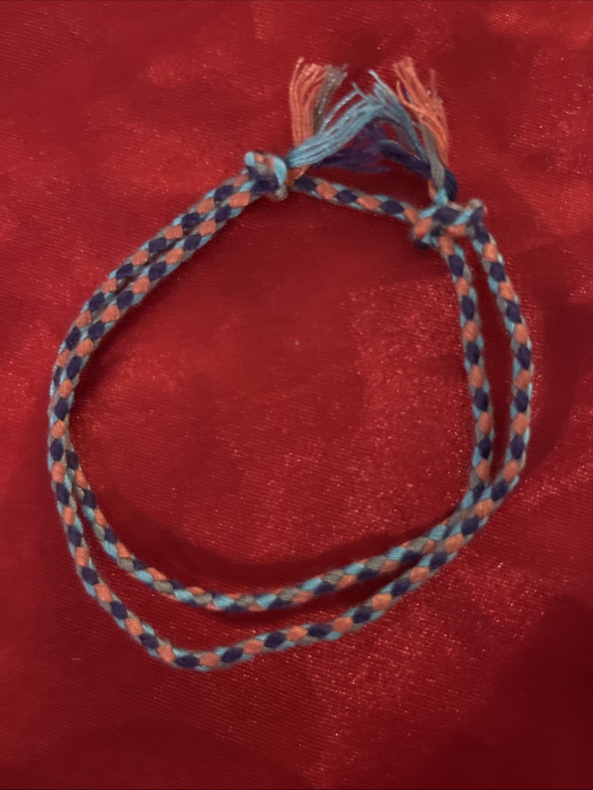 NEW BOHO BRAID THREAD FRIENDSHIP BRACELET ADJUSTABLE KNOT PURPLE PEACH AQUA NIP