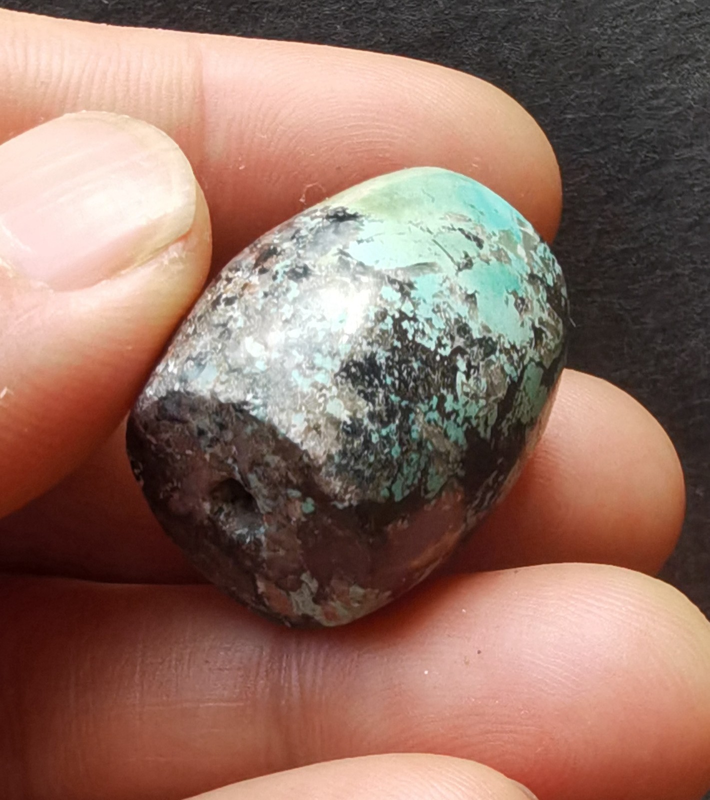 15.7g,barrel Genuine natural rainbow Turquoise stone pendant loose bead