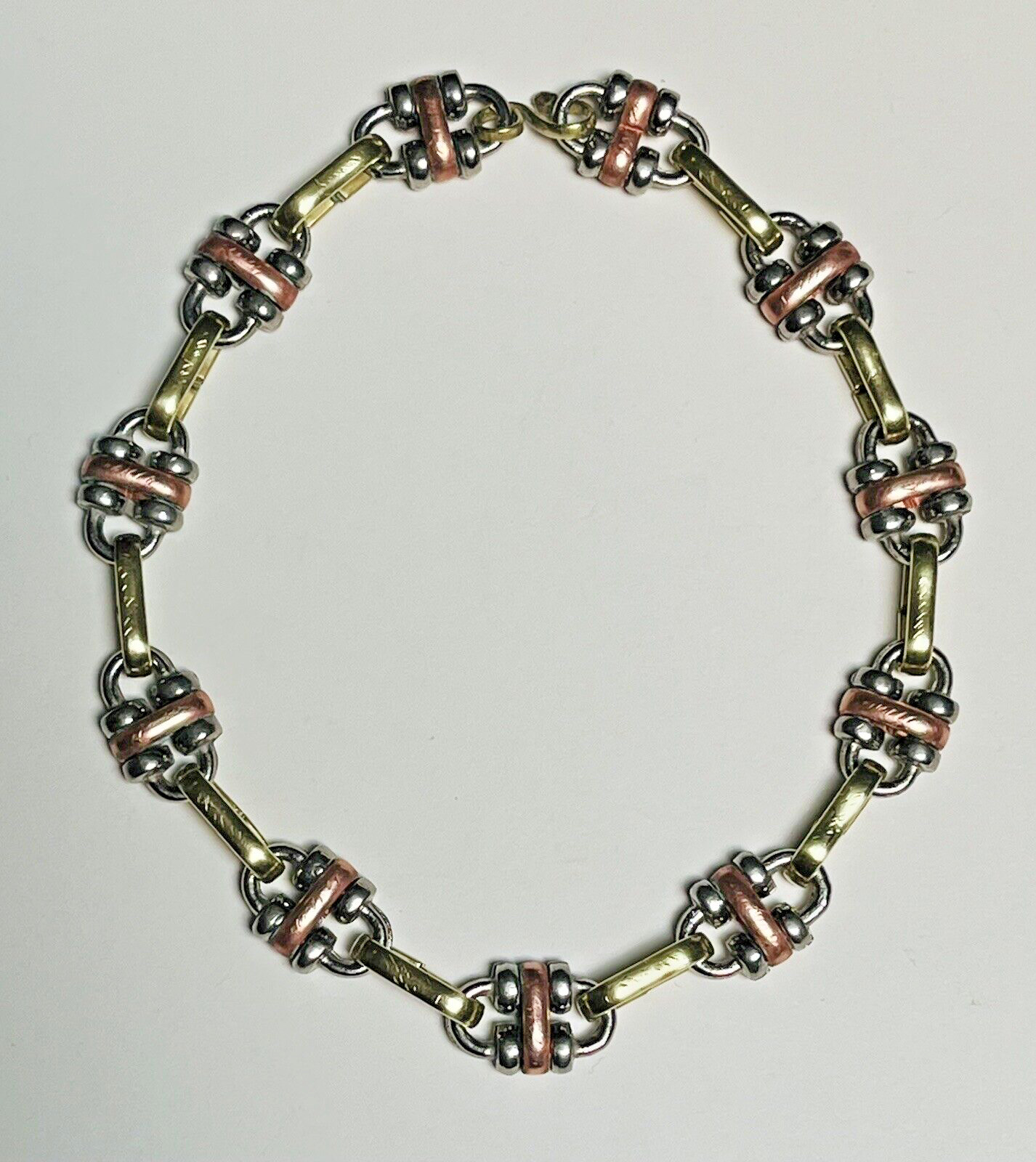 Mixed Metals Anklet Brass Copper White Metal Chunky Fancy Chain Link 30 g