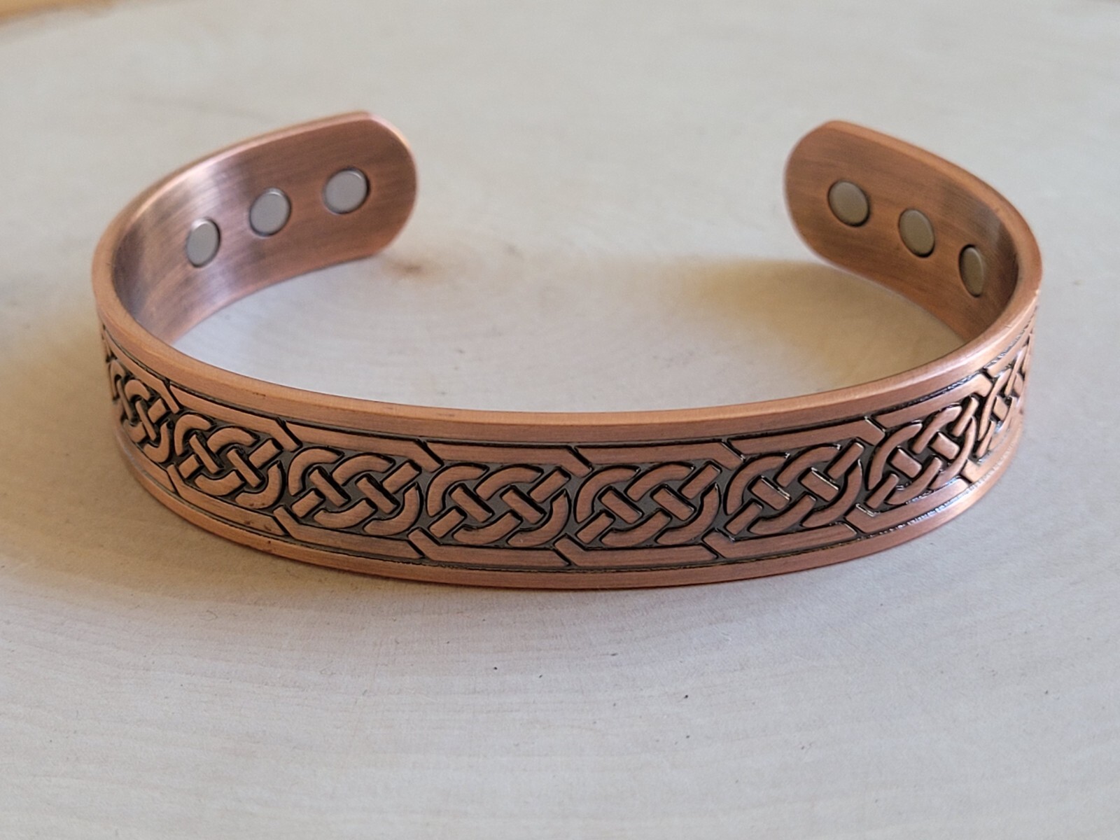 Pure Copper Magnetic Bracelet Arthritis Pain Therapy Energy Cuff Celtic Design