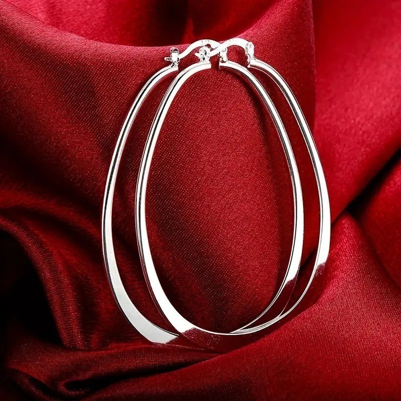 Women’s Silvery Fashion U-shaped Earring Pendant Copper Ear Buckle Jewelry Gift