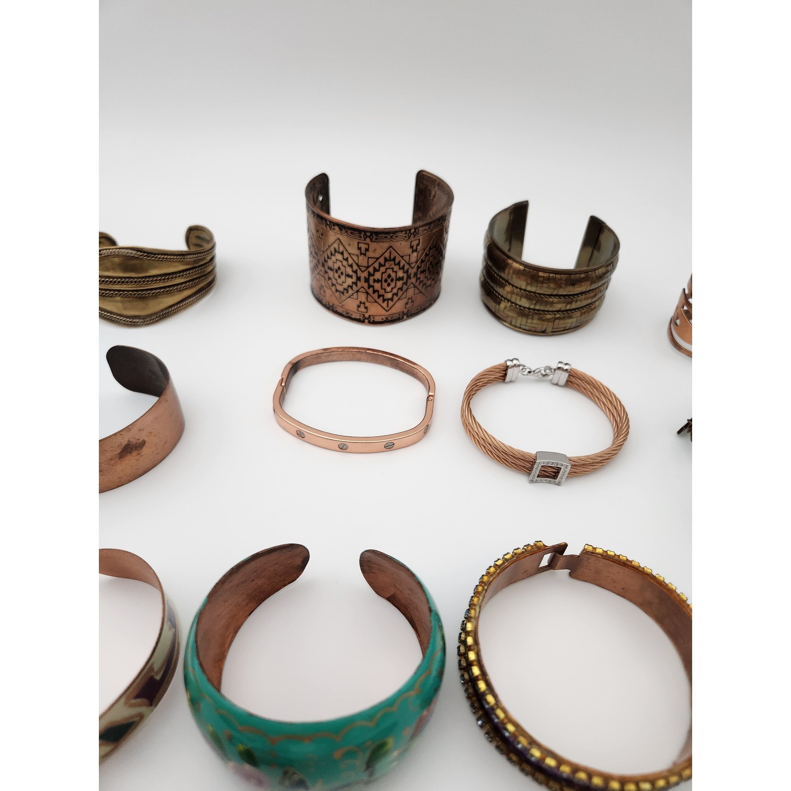 Unbranded Bracelet Lot Womens OS Mixed Copper Brass Enamel Boho Eclectic 16pc