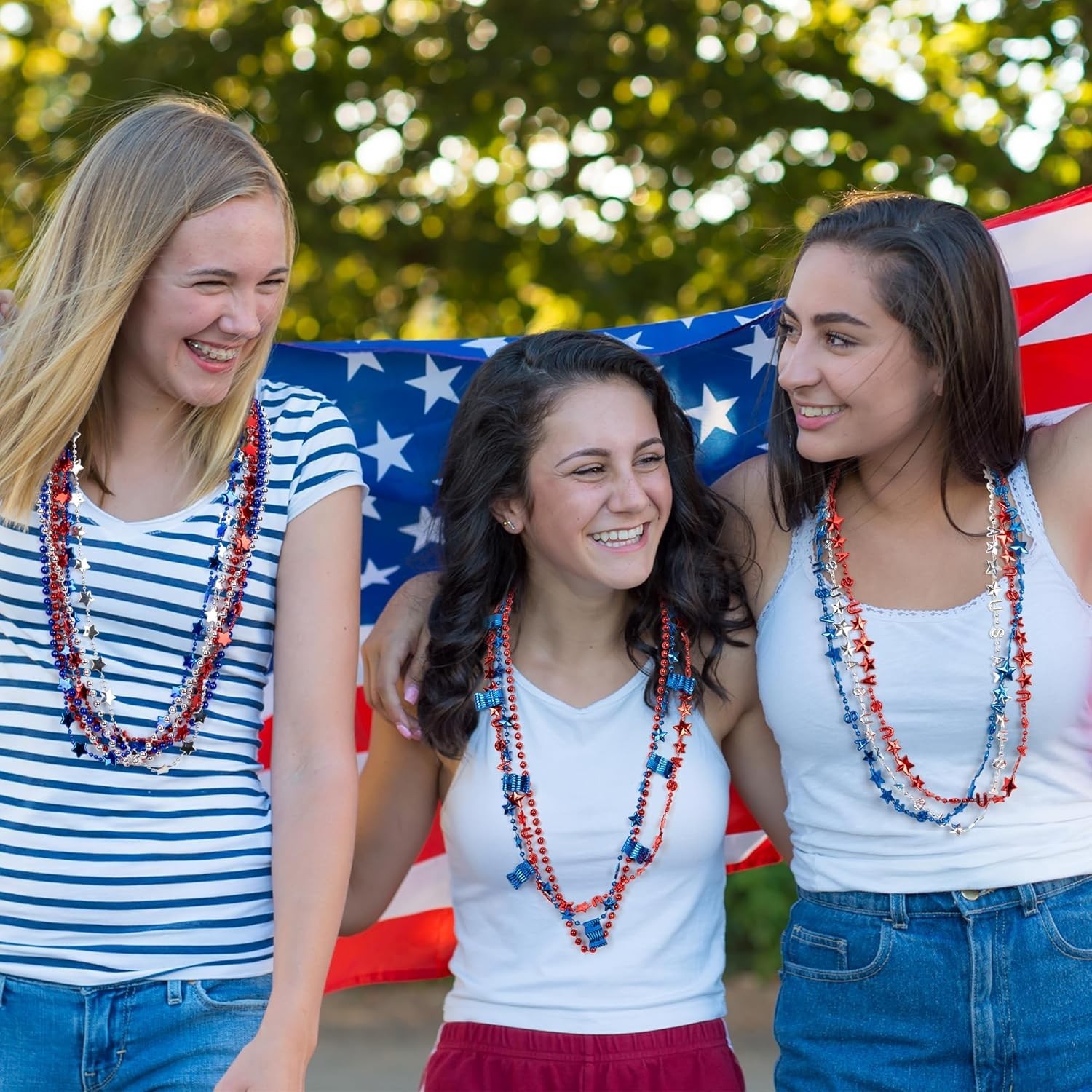 Veterans Day & July 4th Bulk Necklaces – 12 Patriotic Accessories for Parades