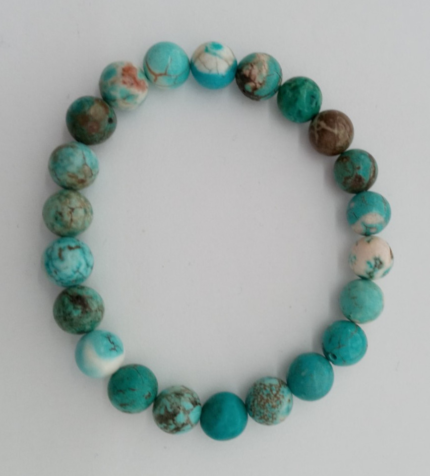 NEW 8MM MAGNESITE BEADED BRACELET, BUY ANY 2 GET 3RD FREE