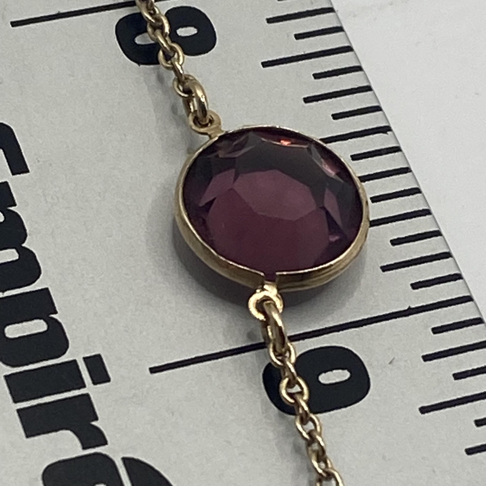Avon Gold Tone Purple Glass Round Pendant Necklace 17 In Womens Jewelry