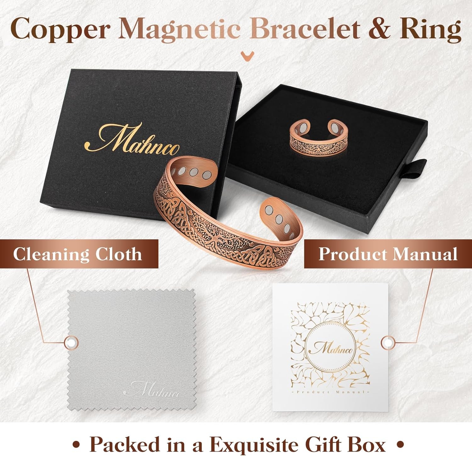 Men Women Bracelet Magnetic Therapy Arthritis Pain Relief Pure Solid Copper Bang