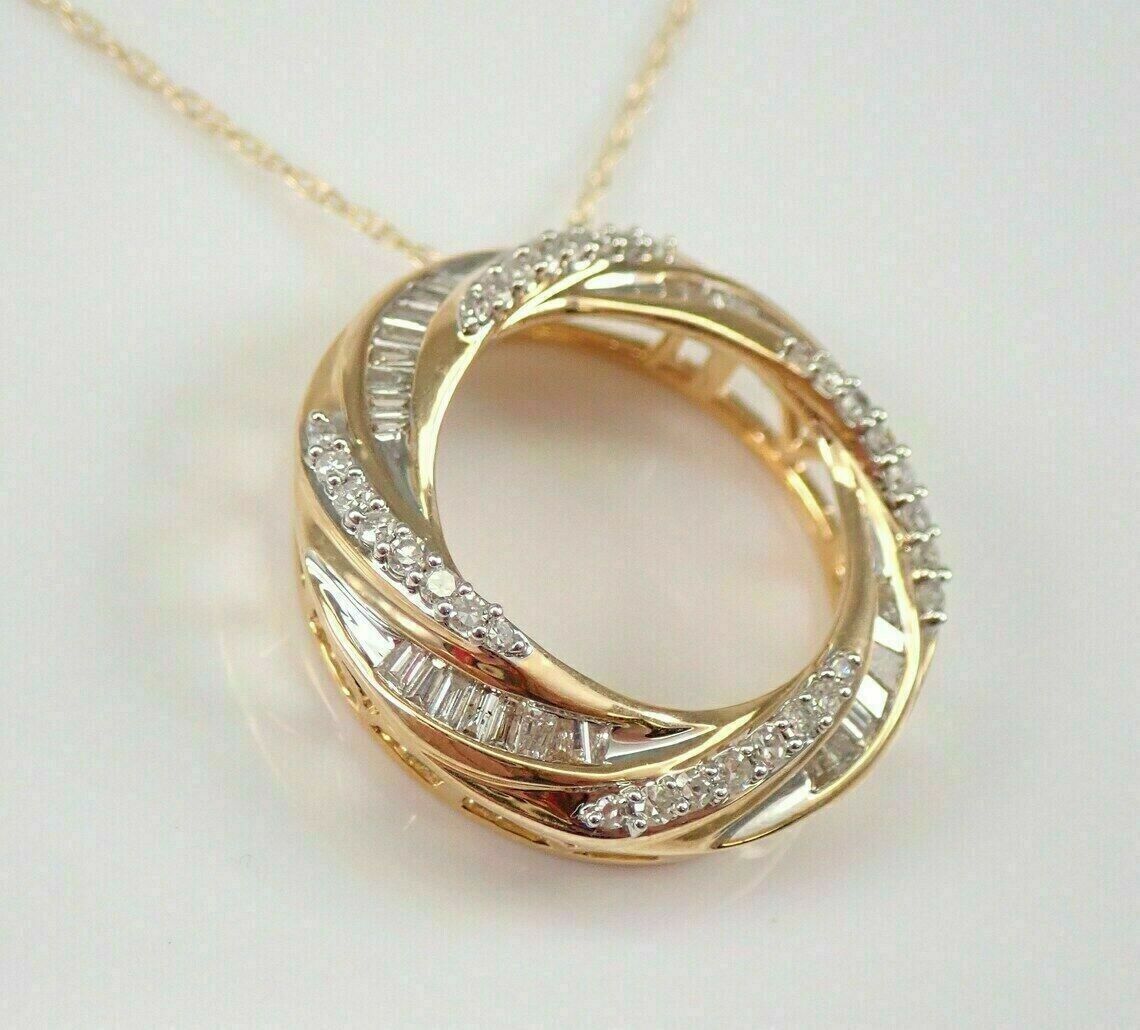 1.00Ct Round Cut Simulated Diamond Pendant with Chain 14K Yellow Gold Plated
