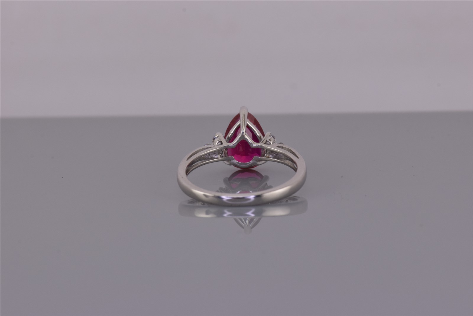 Michelle Albala Sterling Silver White & Pink Pear Sapphire Band Ring 925 Sz: 7
