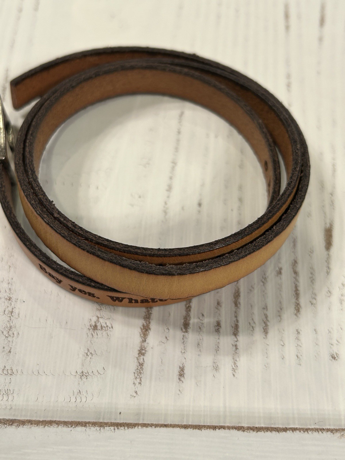 Brian Andreas Story People Say Yes Wrist Wrap Buckle Closure Leather Bracelet