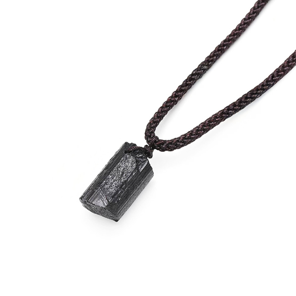 Raw Black Tourmaline Necklace, Handmade Natural Stone, Men’s & Women’s Necklace