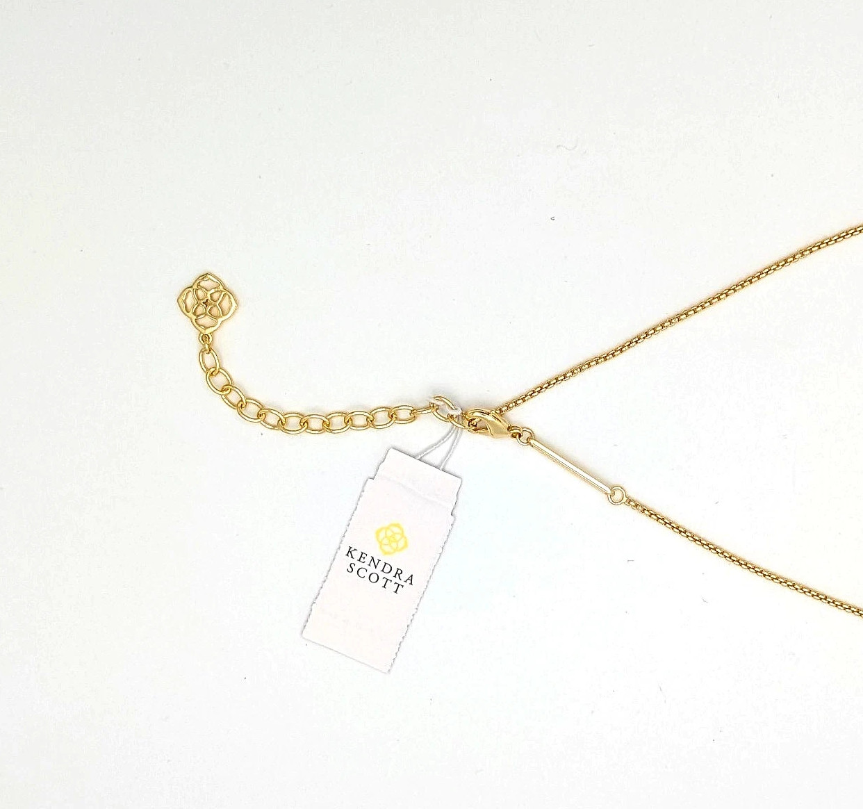 Kendra Scott Gold Plated Adj. Leanor Bar Pendant Necklace in Blue Cats Eye