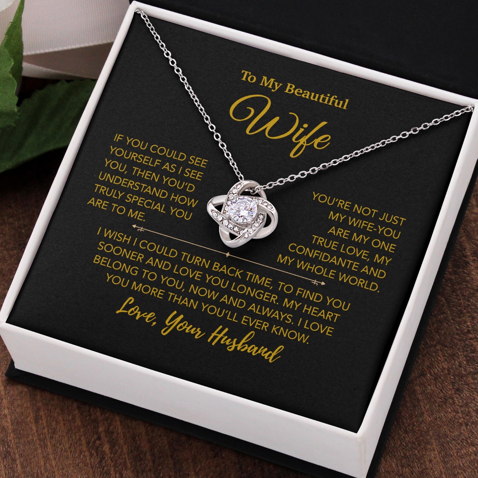 To My Wife Necklace, Vanlentines Gifts For Women, Anniversary Gift For Wife