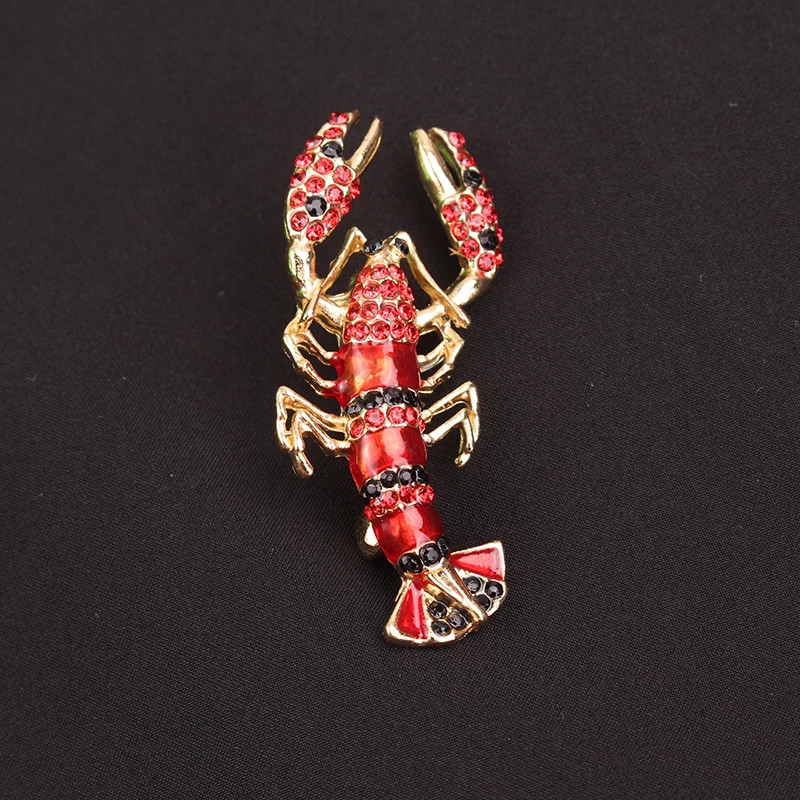 Women Men Unisex Lobster Lover Brooch Fashion Animal Pins Badge Jewelry