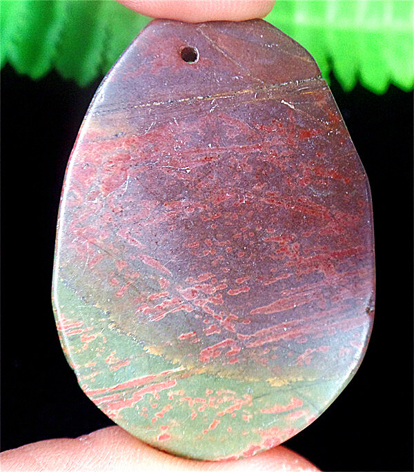 47x34x7mm Natural Multi-color Picasso Jasper Slab/slice Pendant Bead ZL5255