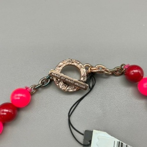 Marc By Marc Jacobs Necklace Women Pink Red Yellow Crystal Bow Toggle 18 Inch