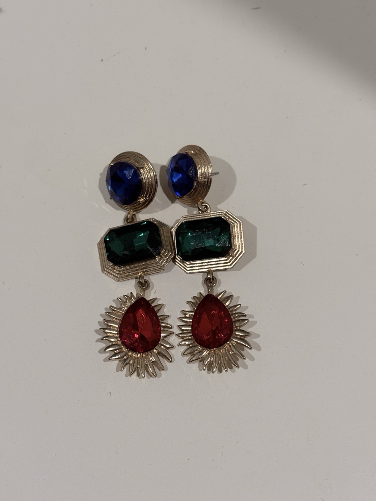 Retro Jewel Multicolor Drop Earrings