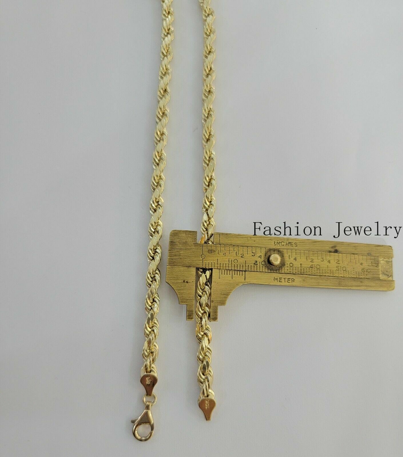 10k Yellow Gold Rope Chain Necklace 18″-30″ Men Women 4mm-10mm Real Gold Sale