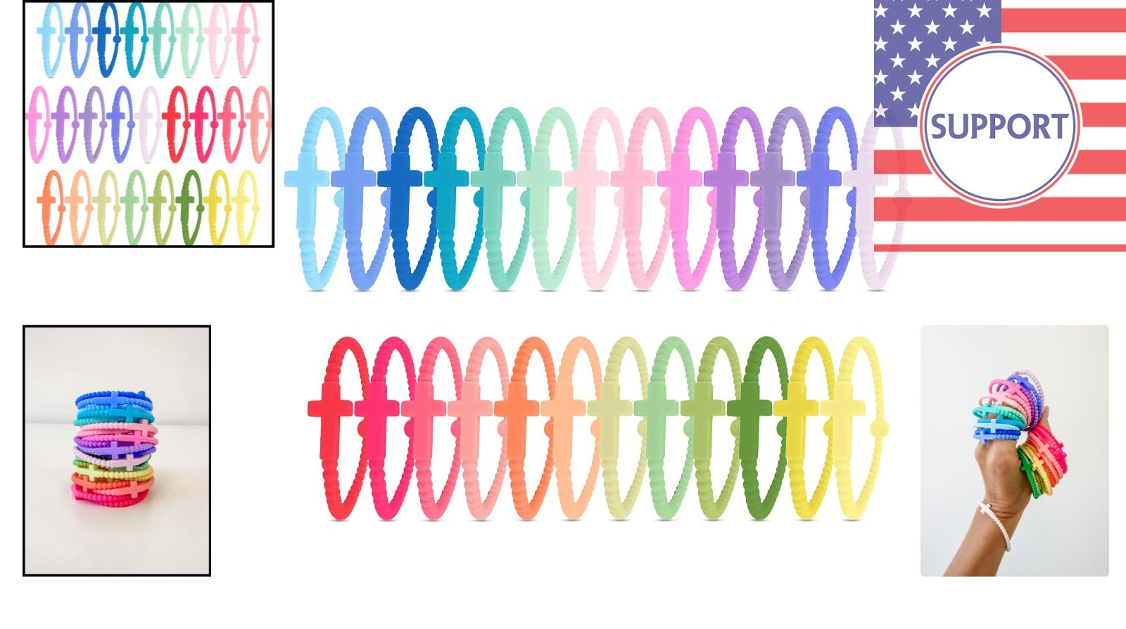 Christian Funfetti Silicone Bracelets – Small Size for Kids and Adults (25 Pack)