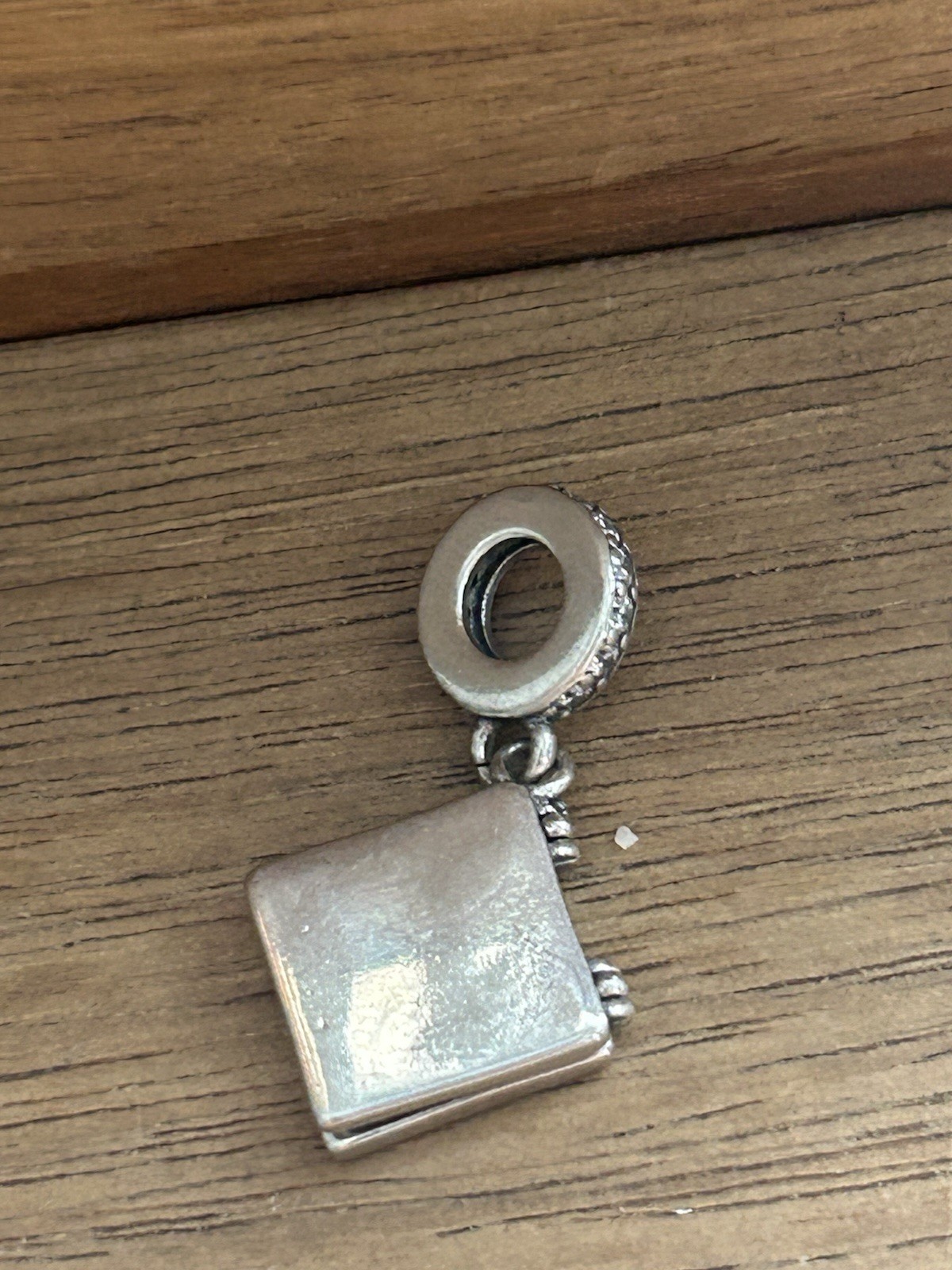 Silver Charm Openable Pizza Box Whit Slice Dangle Charm Red Yellow