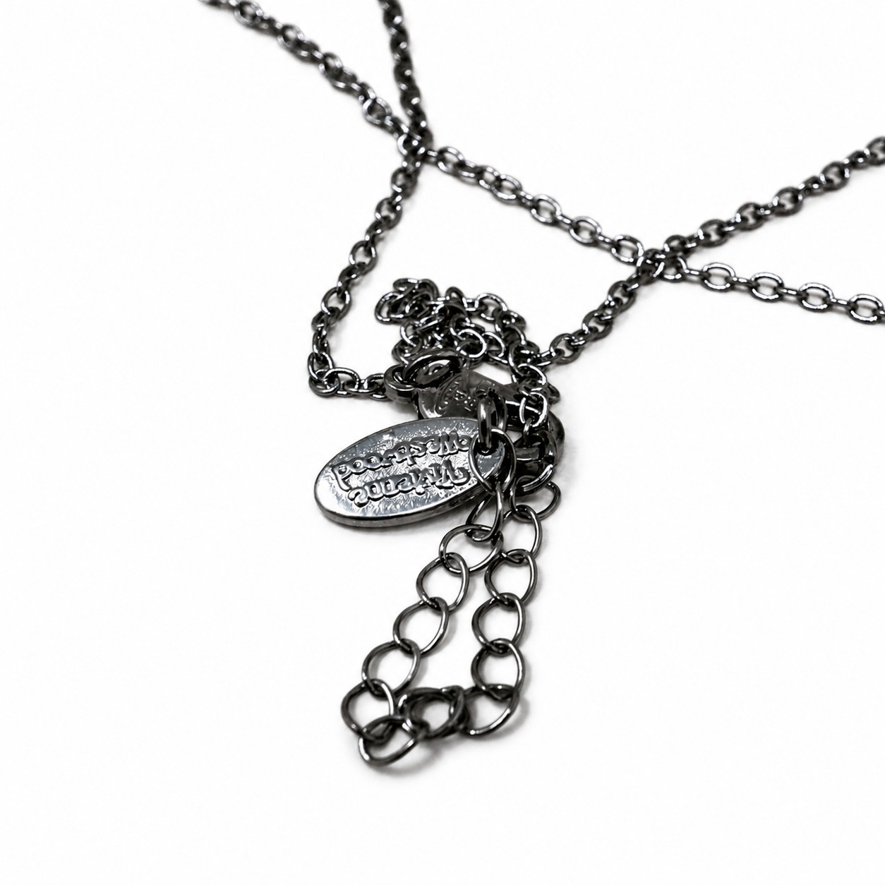 Vivienne Westwood Necklace Black Studded Orb Pendant With Purple Crystals & Box