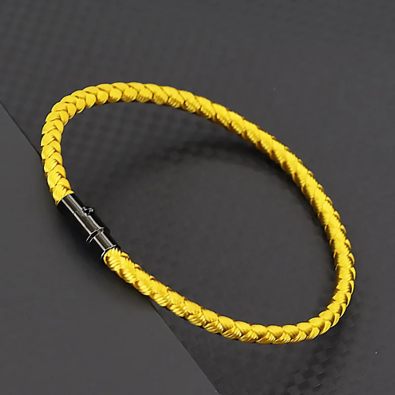Red Rope Bracelet Handmade Magnetic Buckle Colorful Thread Layered Jewelry