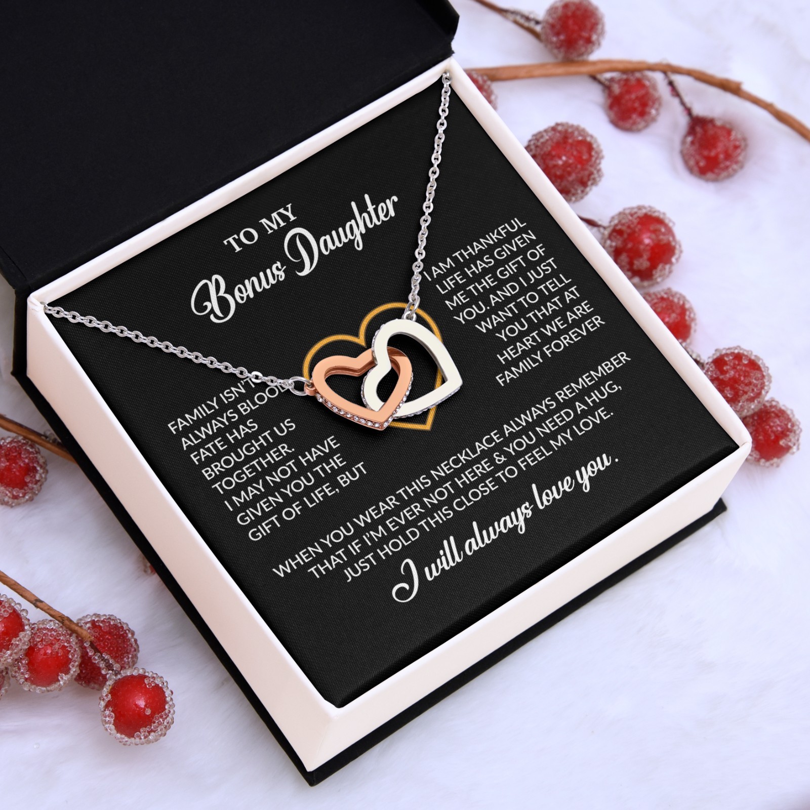 To My Bonus Daughter Necklace, Gift for Bonus Daughter, Step Daughter Birthday