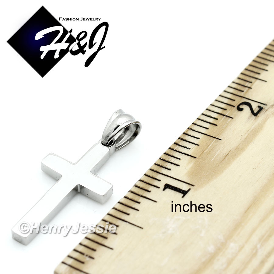 24″MEN Stainless Steel 2mm Silver Figaro Chain Necklace Small Cross Pendant*P67