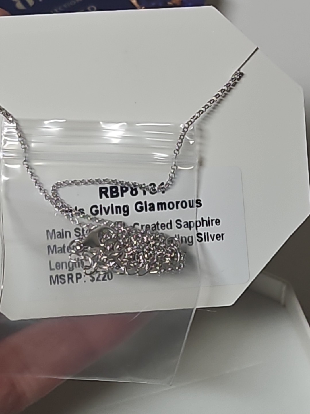 Bomb Party Sept 2024 Lab Sapphire 925 Sterling Necklace Giving Glamorous