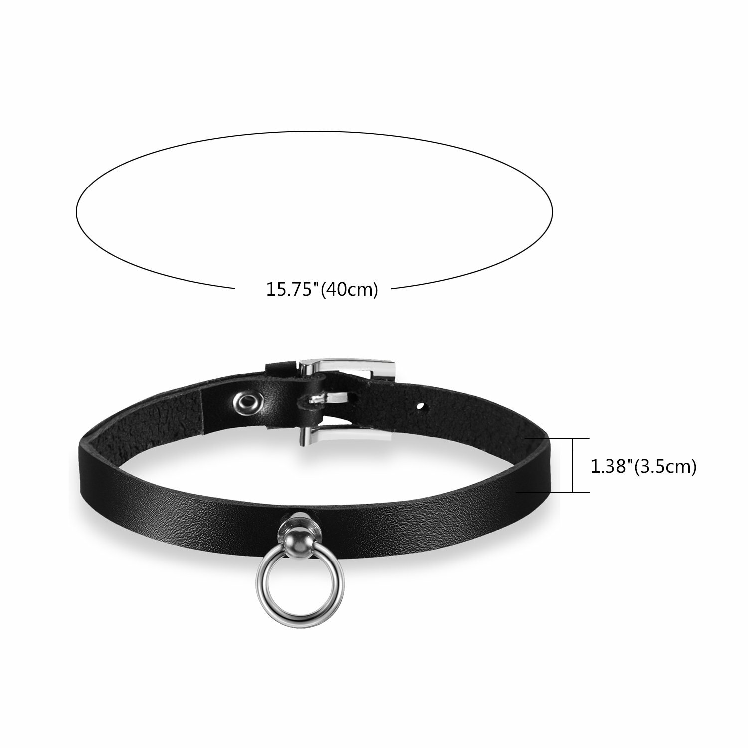 Women’s Leather Collar Choker Punk Gothic Adjustable Necklace Clasp Girl Lady