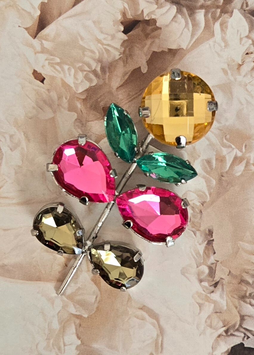 Brooch Lot Mixed Flower Colorful Multi Sample Lot 12 pcs Mix