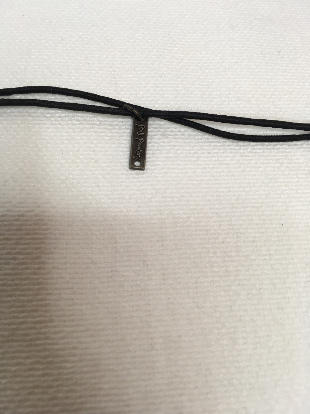 Signed Pink Pewter Unique Black Orange White Beaded Choker Necklace
