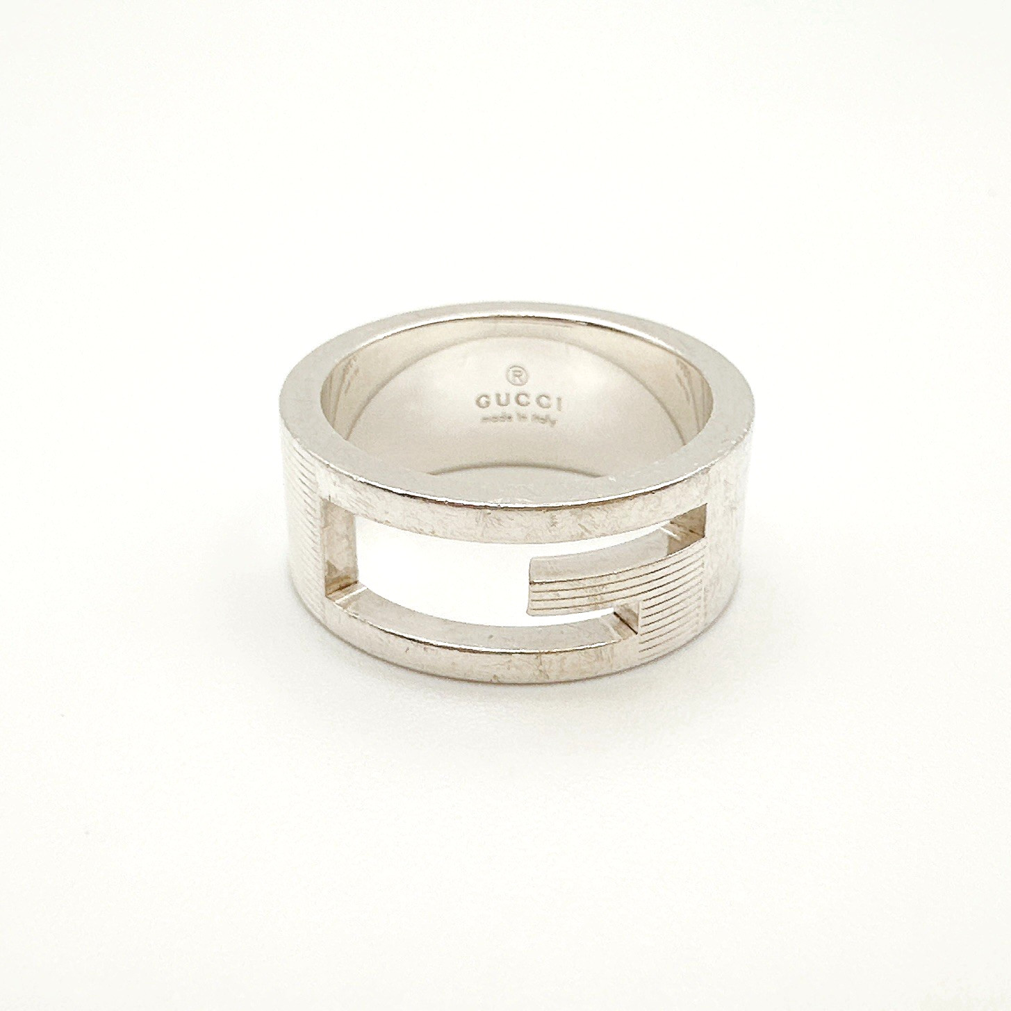 GUCCI Branded G Ring Silver SV 925 Size Marked 11 Fits JP 10.5 US 5.75 EU 50.5