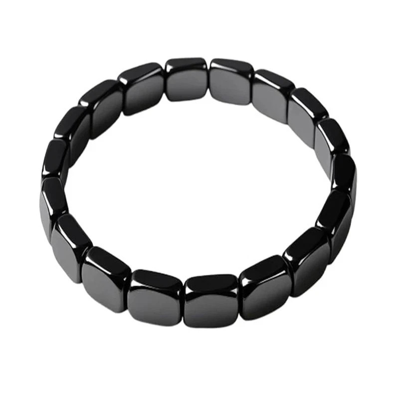 2Pcs Hematite Bracelet for Men Natural Black Energy Healing Reiki Bracelet Gift