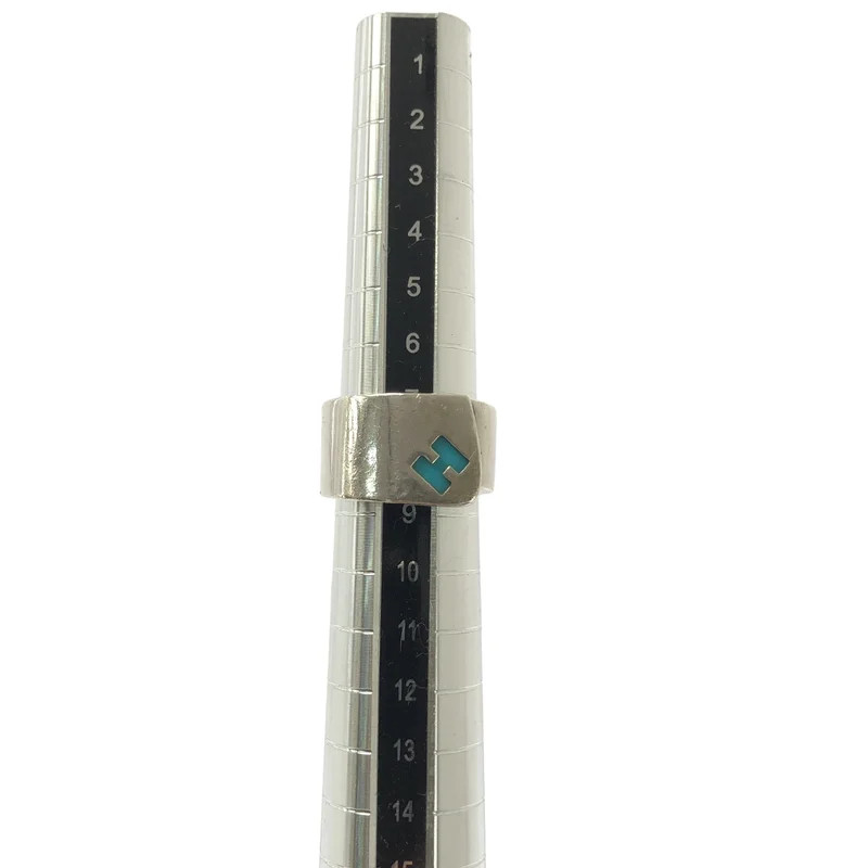 HERMES SV925 H Logo Candy Ring Silver blue Womens Used