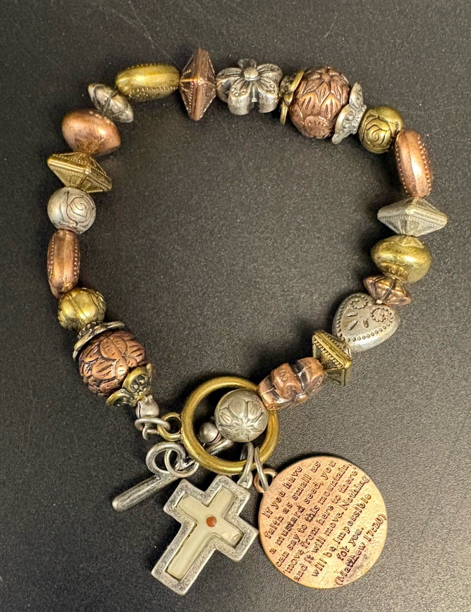 Lovely Silver Tone with Beads Religious Fashion Jewelry Lot of 8 pieces