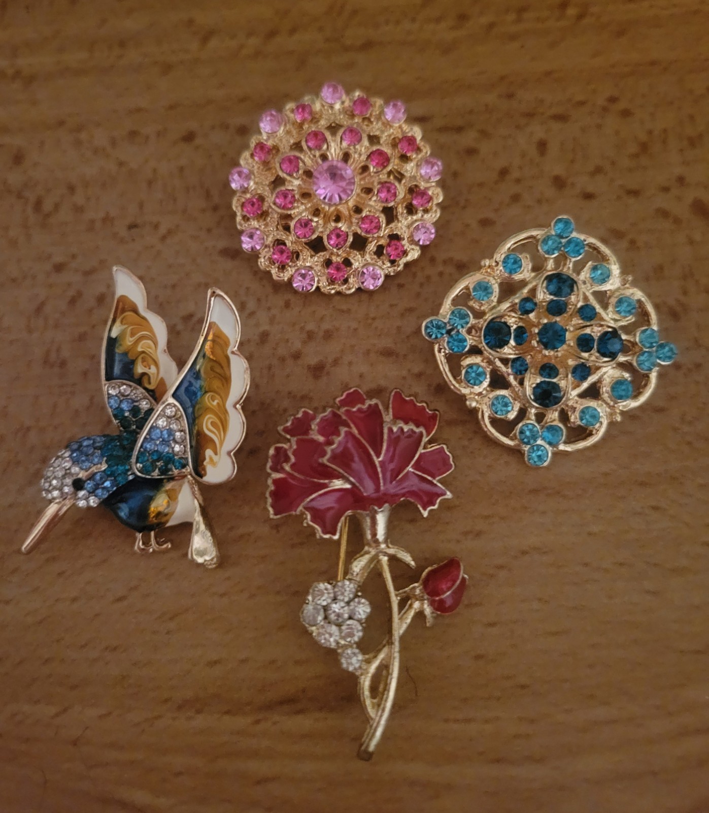 Flower Carnation Floral Hummingbird All Occasions Brooch Pin Lot CA USA P146