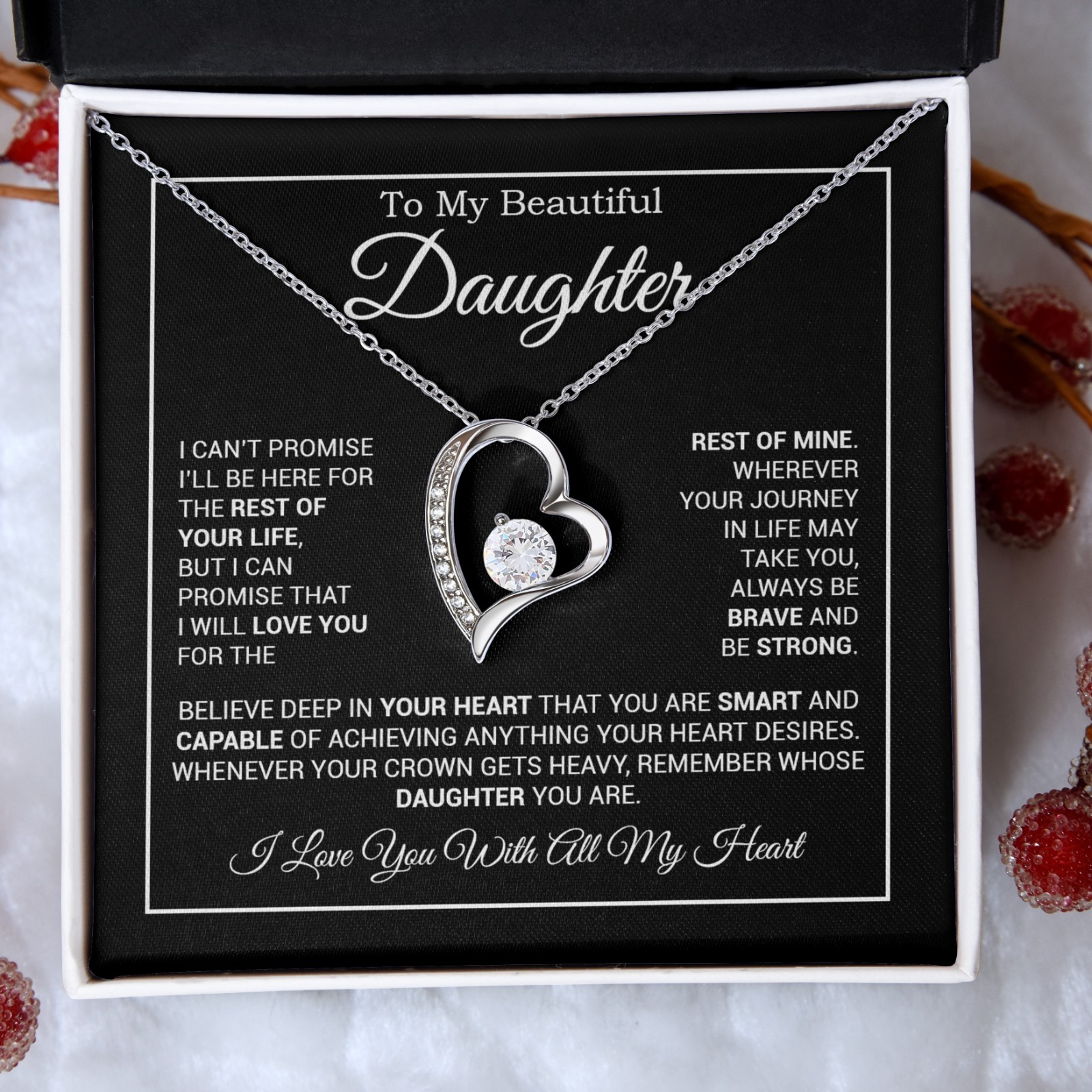 To My Daughter Necklace, Gift for Daughter from Dad And Mom Daughter